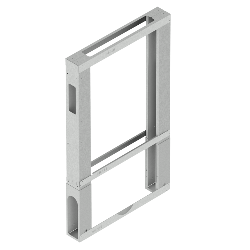 COMPONENTE NEUTRO testata vasca/lavatrice/vascotto
DA ALLESTIRE CON LE TRAVERSE TECNICHE DI COMPLETAMENTO