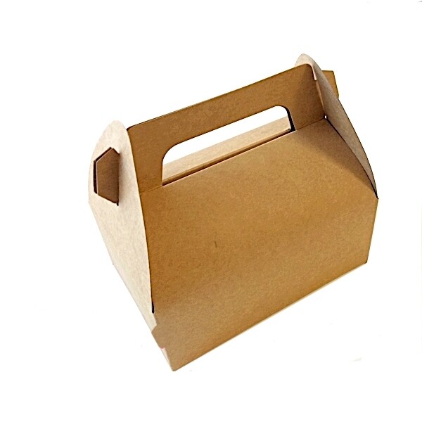 Крафт-коробка с ручками (сундучок) 14*9*7 см | упак. 25 шт