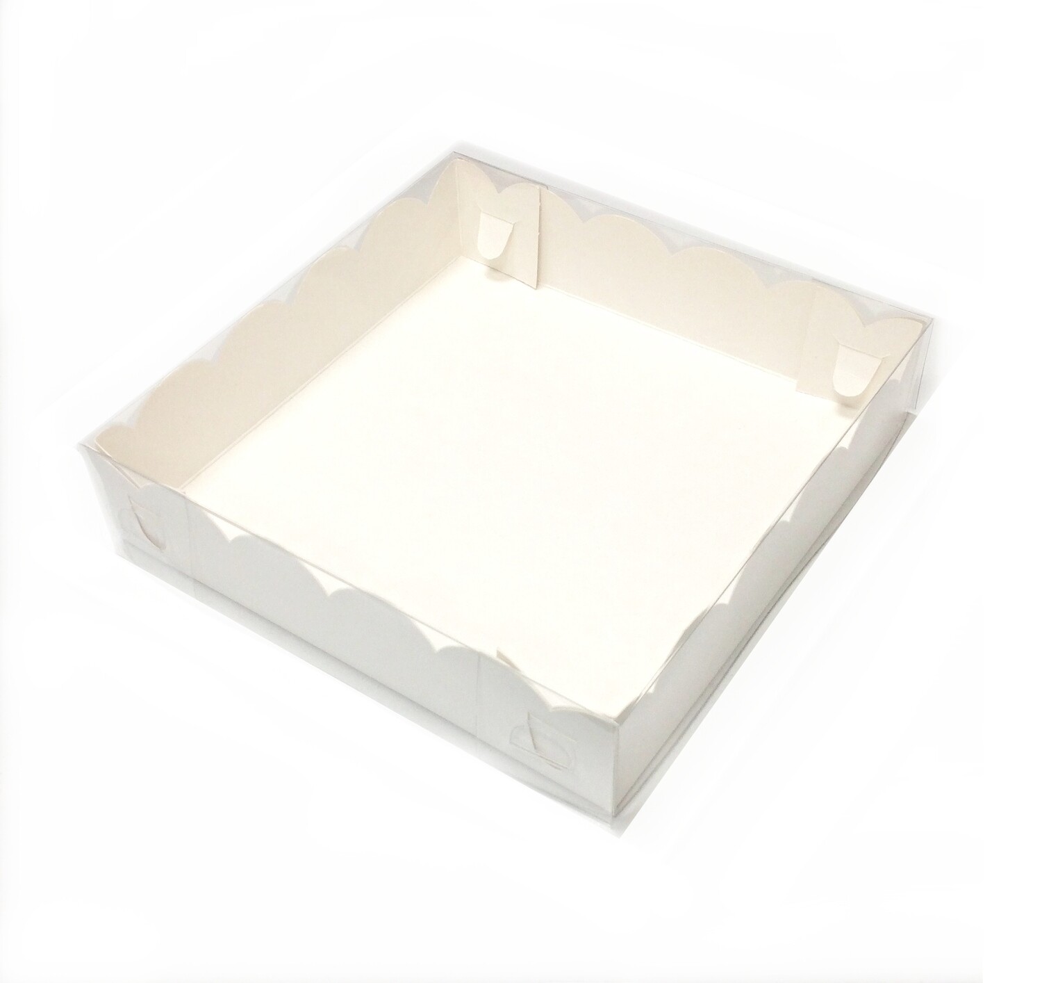 Коробка с прозрачной крышкой 15•15•3 см Белая (мини, крышка+дно) упак. 5-25 шт