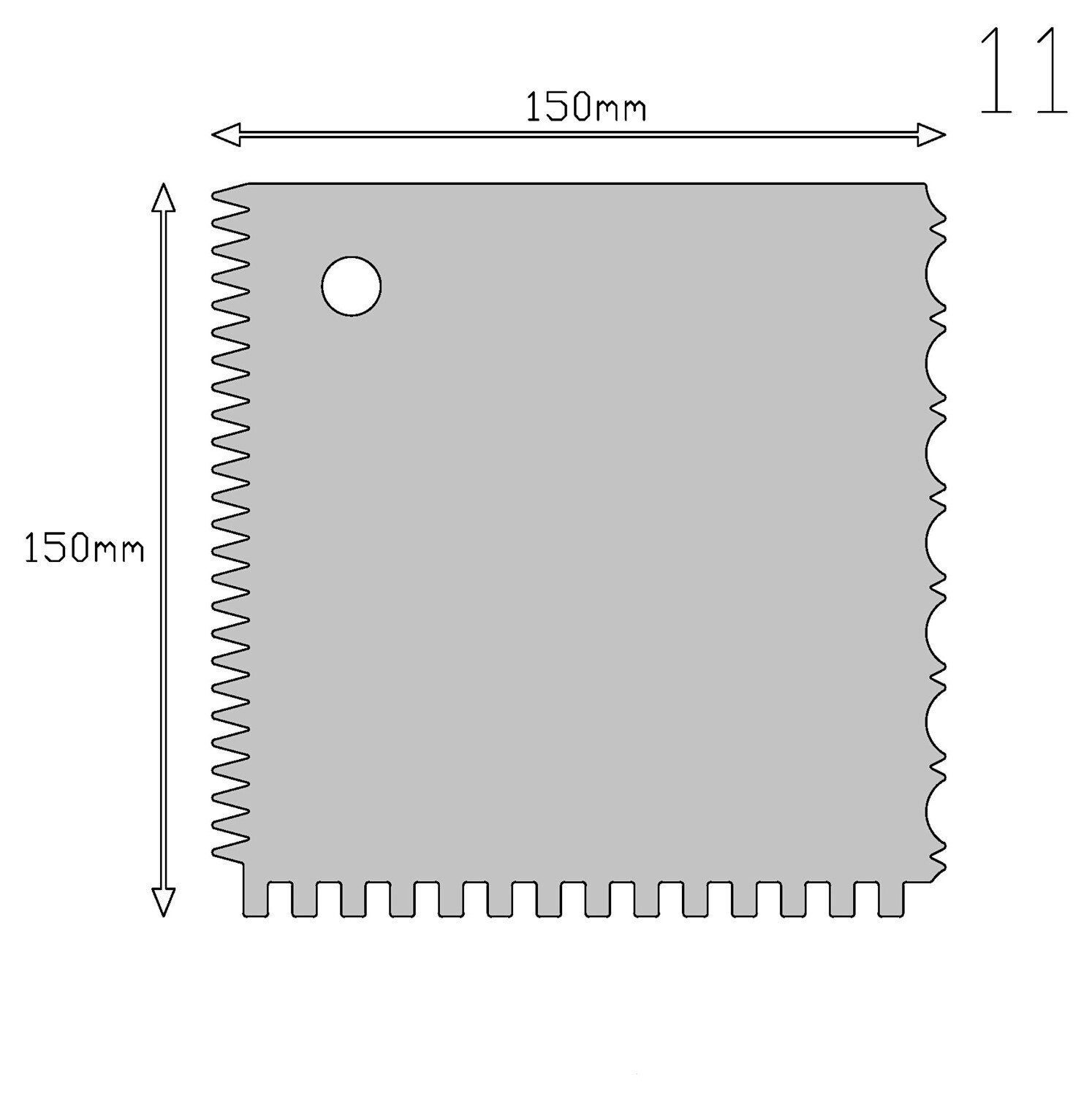 Кондитерский шпатель фигурный квадрат (4 в 1) 15*15 см | Мастерская Тюльпан