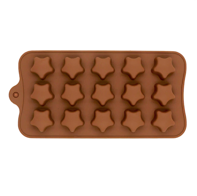 Силиконовая мини-форма для шоколада-желе-мармелада 15 фигур Звёздочки 195*100*15 мм (Эконом)