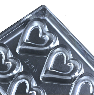Поликарбонатная форма для шоколада 275*135*24 мм | Сердце (у) мод.2159 (эконом)