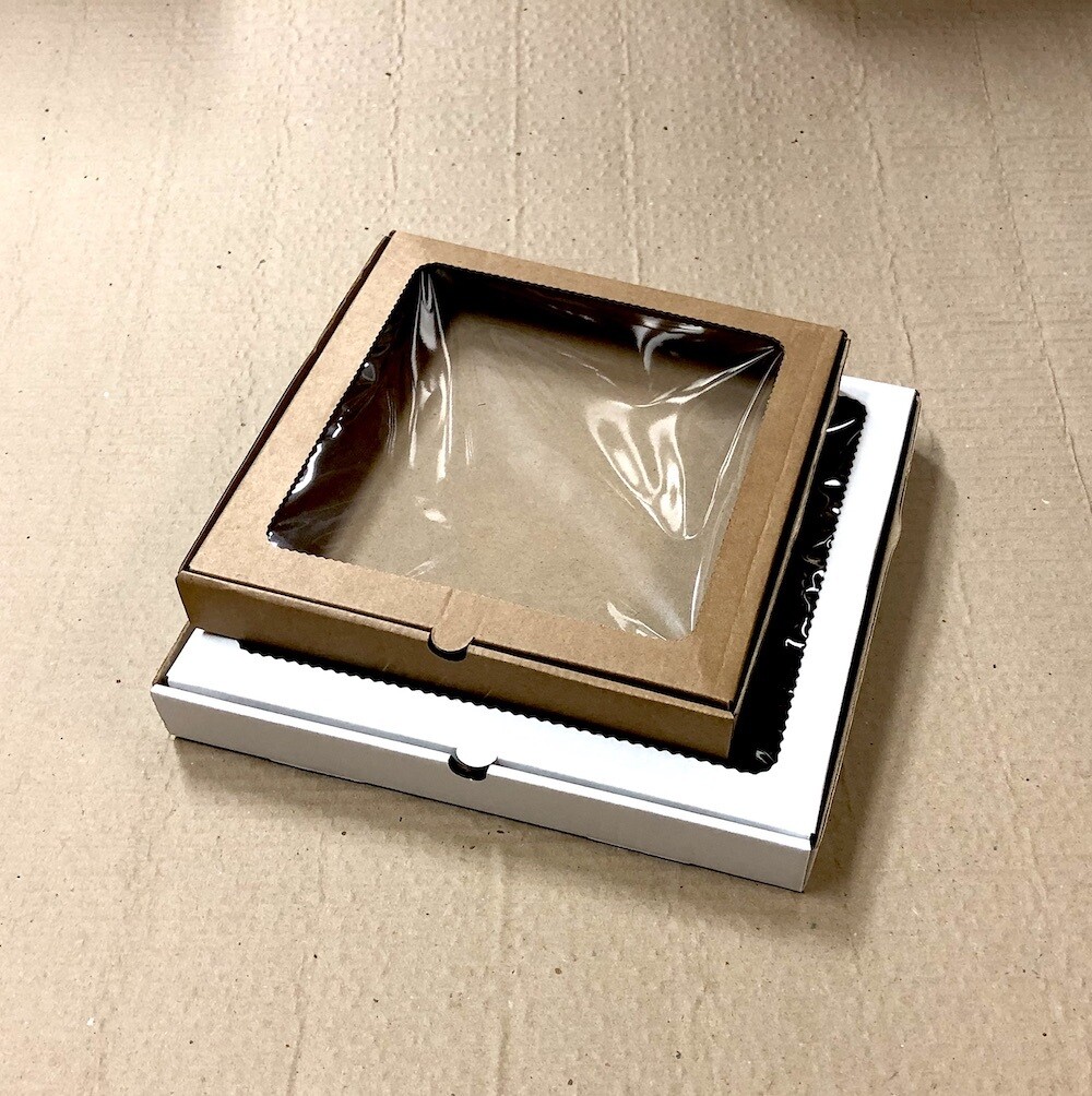 Коробка с окном 15•15•3 см Белая Эконом (гфрк, сборная) упак. 5-25 шт