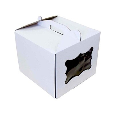 Коробка с окном и ручками для торта 30*30*30 см (2 части) | упак 5-25 шт