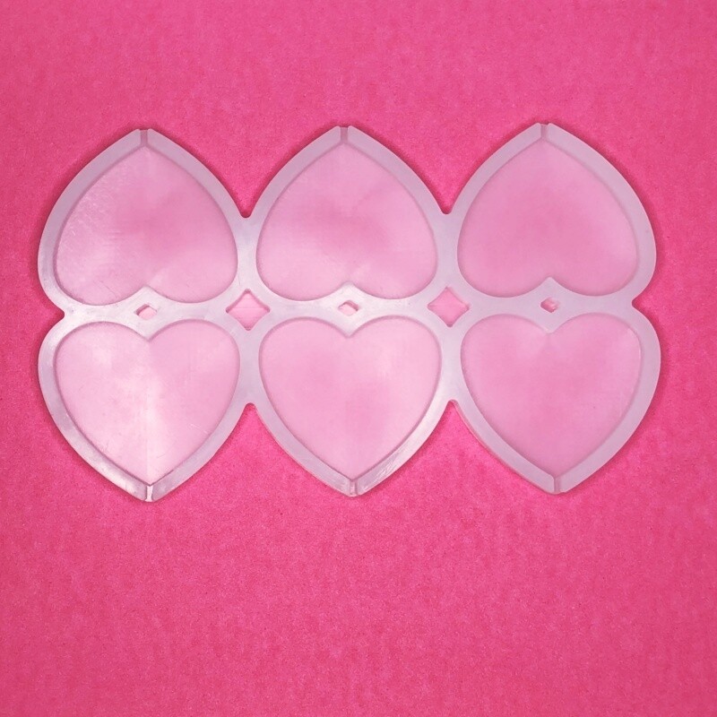 Силиконовая форма для шоколада-мастики-карамели 6 фигур - Сердца
