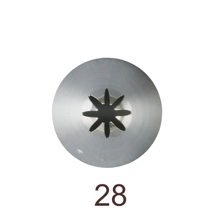 Кондитерская насадка закрытая звезда №28 Tulip™ малый размер (diam.7,6 mm; 8 лучей)