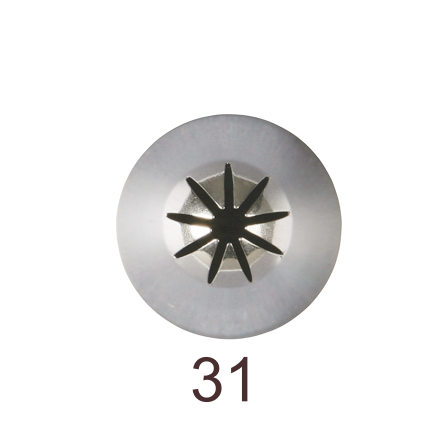 Кондитерская насадка закрытая звезда №31 Tulip™ малый размер (diam.9 mm; 9 лучей)