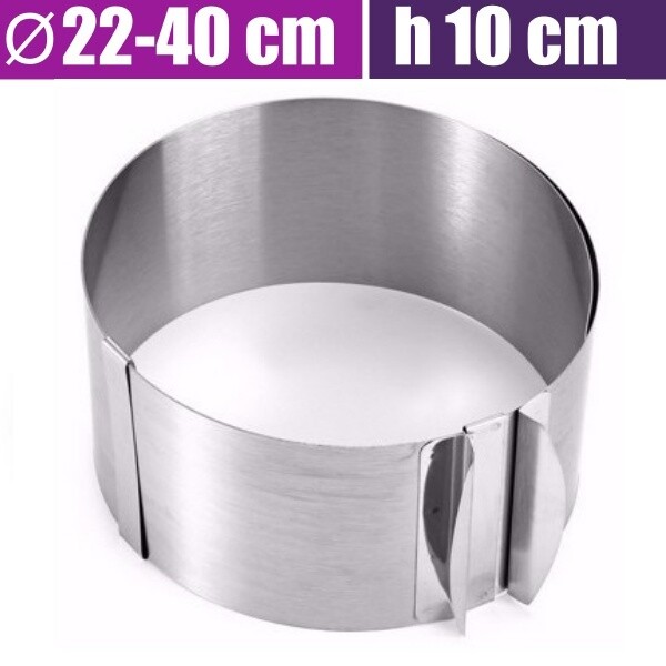 Форма для выпечки металлическая раздвижная Кольцо Ø 22-40 см | высота 10 см