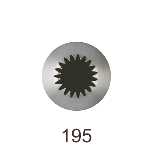 Кондитерская насадка открытая (французская) звезда №195, Tulip™ стандартный размер (diam. 6,5 mm; 19 лучей)