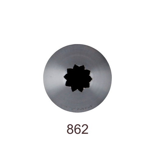 Кондитерская насадка открытая звезда №862 Tulip™ Французская трубочка (diam.7 mm; 10лучей)