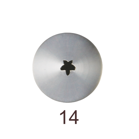 Кондитерская насадка открытая звезда №14 Tulip™ мини размер (diam. 2 mm; 5 лучей)