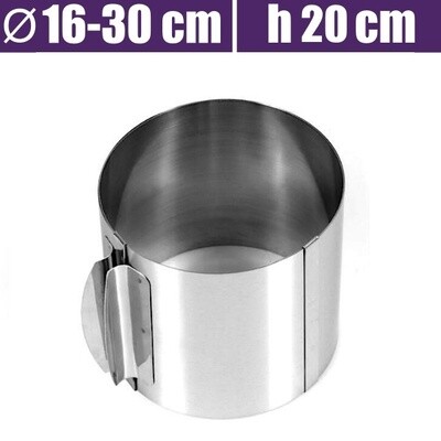 Форма для выпечки металлическая раздвижная Кольцо Ø 16-30 см | высота 20 см
