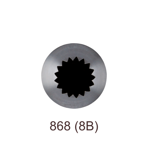 Кондитерская насадка открытая звезда №868 (8B) Tulip™ Французская трубочка (diam.16 mm; 17лучей)
