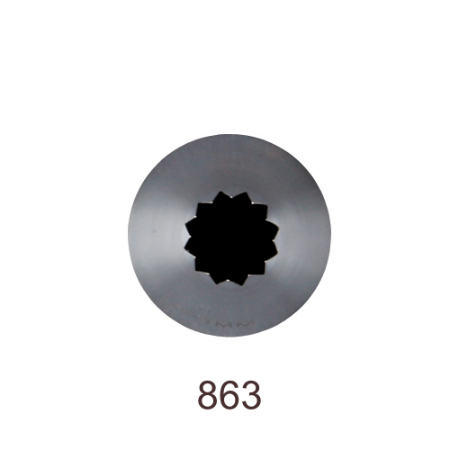 Кондитерская насадка открытая звезда №863 Tulip™ Французская трубочка (diam.8,5 mm; 12лучей)