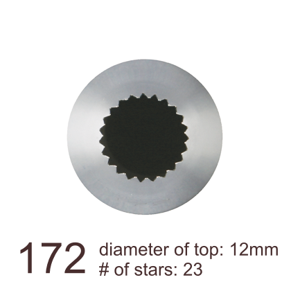 Кондитерская насадка открытая (французская) звезда №№172, 199, 362, 363, 364 Tulip™ малый размер (diam. 5/12 mm; 15/23 лучей)