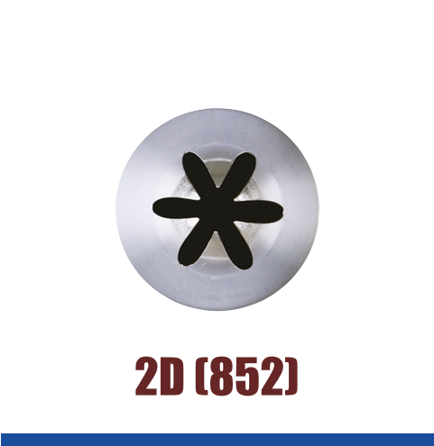 Кондитерская насадка 2D (852) Tulip™ закрытая звезда, 6 лучей, Ø 4-14 мм, Korea