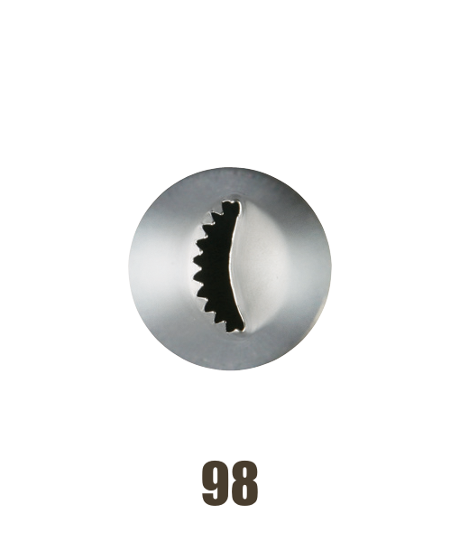 Кондитерская насадка 98 Tulip™ лента с зубчиками ракушка (Shell Basketweave) малая, прорезь 10 мм, | модель: Tulip 98