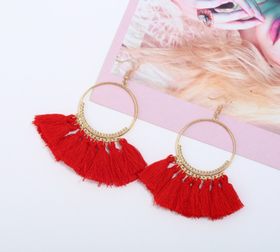 assel Earrings For Women Ethnic Big Drop Earrings Bohemia Fashion 