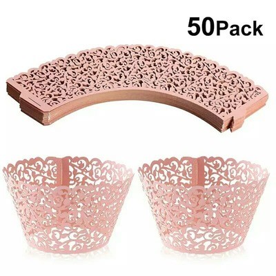 50pcs Laser Cut Cupcake Wrappers