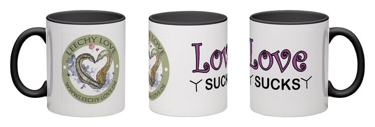 Tasse &quot;Love Sucks&quot; / Innen schwarz - inside black