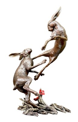 Large Hares Boxing