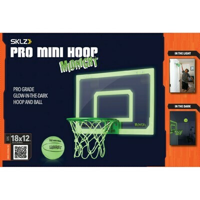 SKLZ Pro Mini Basketball Hoop Glow in the Dark with Green Ball