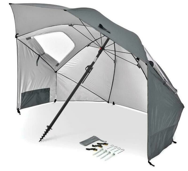 SKLZ SportBrella Premiere Grey: SPF50+ Rain, Wind, Sun Protection