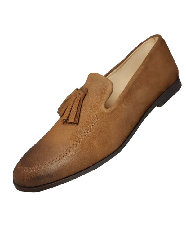 OzSca Khufu -Loafers w/ Tassels - (Ombre BROWN Genuine Suede)