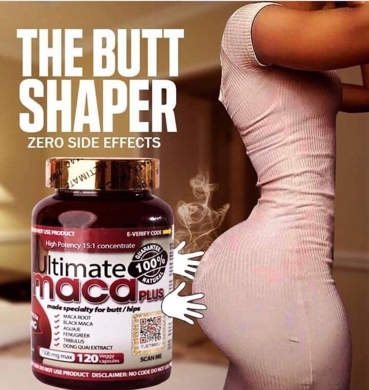 ULTIMATE MACA PLUS HIPS AND BUTT ENLARGEMENT PILLS 120 PILLS 7500MG