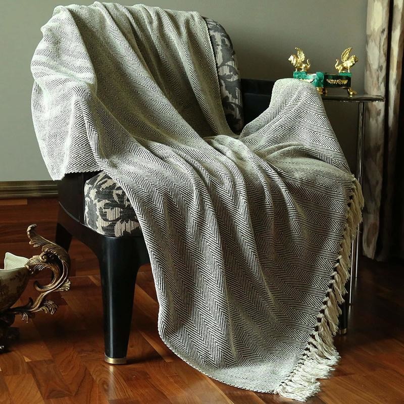 Brown Throws Blanket Soft Cotton