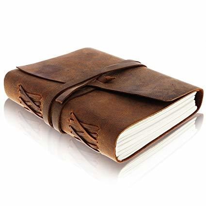 Leather Journal Writing Notebook - Antique Handmade Leather Bound Daily Notepad