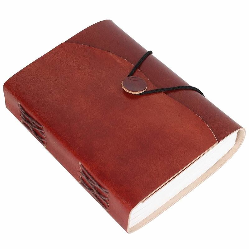 Vintage Handmade Leather Diary Travel Sketchbook and 7 x 5 Journal Daily Notepad