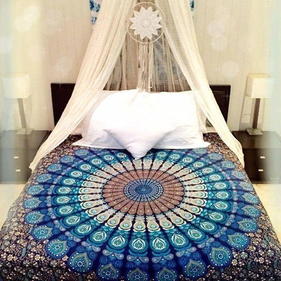 Blue Tapestry Wall Hanging Bed Cover Picnic Bedsheet