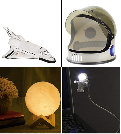 Mug, Moon Lamp, Galactic Umbrella, Spaceman Light, Astronaut Helmet, Space Shuttle Plush