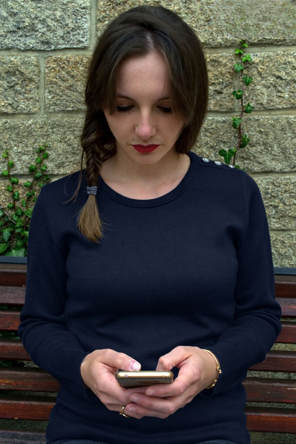 "Adèle" Pull ras du cou, 100% laine mérinos