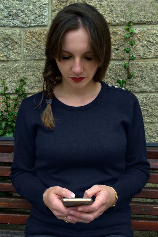 "Adèle" Pull ras du cou, 100% laine mérinos