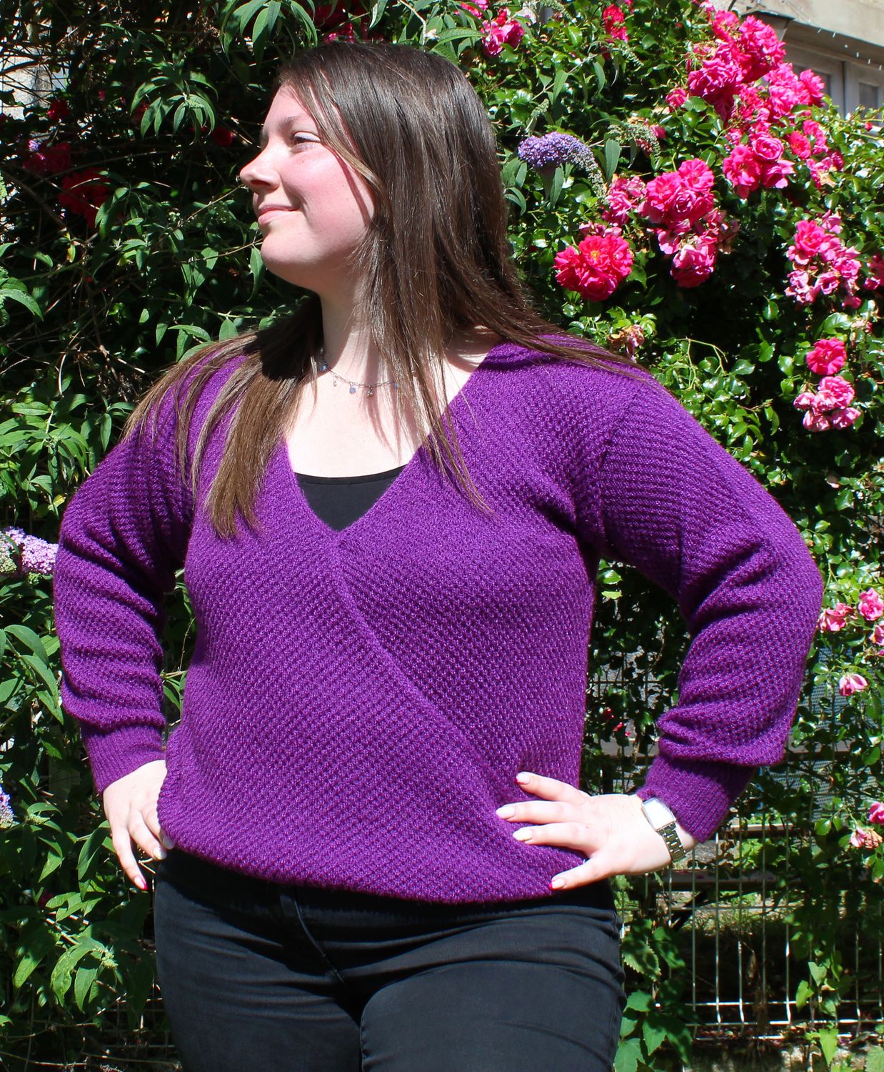 "Ambre" Pull cache-cœur, mohair mélangé