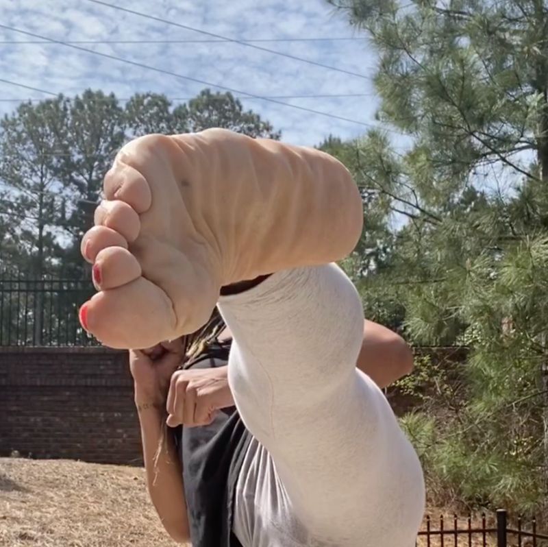 Goddess Eboni Having A “BALL” Tennis Shoes...socks...and Bare Foot Kicking &amp; Foot Worship POV 18m 51sec