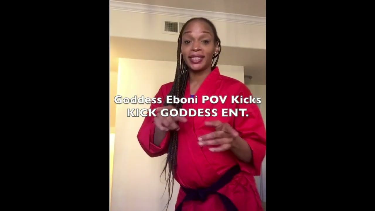 Kick Goddess Eboni Adams Red Gi Kicking POV (14 min)