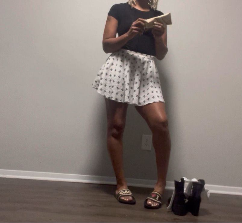 Chanel Skirt, Boots On &amp; Pantyhose Part 1