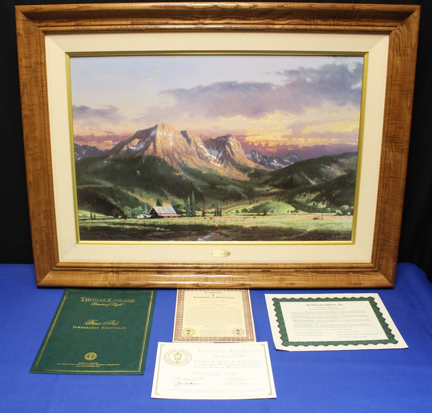 Thomas Kinkade "Dusk in Valley" 18 x 27 Framed Lithograph on Canvas G/P #126/500