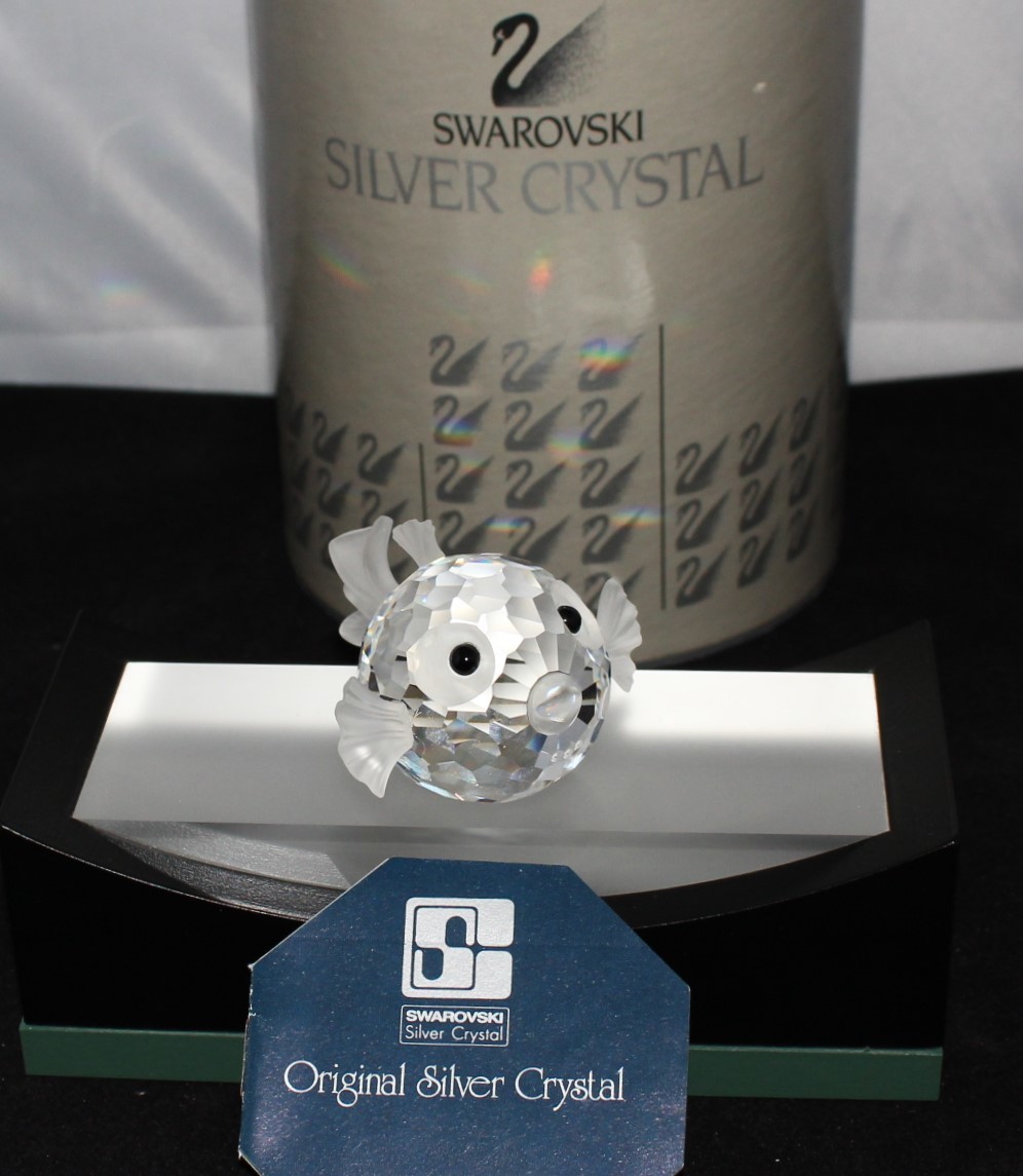 Swarovski Crystal South Sea Blowfish Figurine #7644NR41 w/Certificate & Box