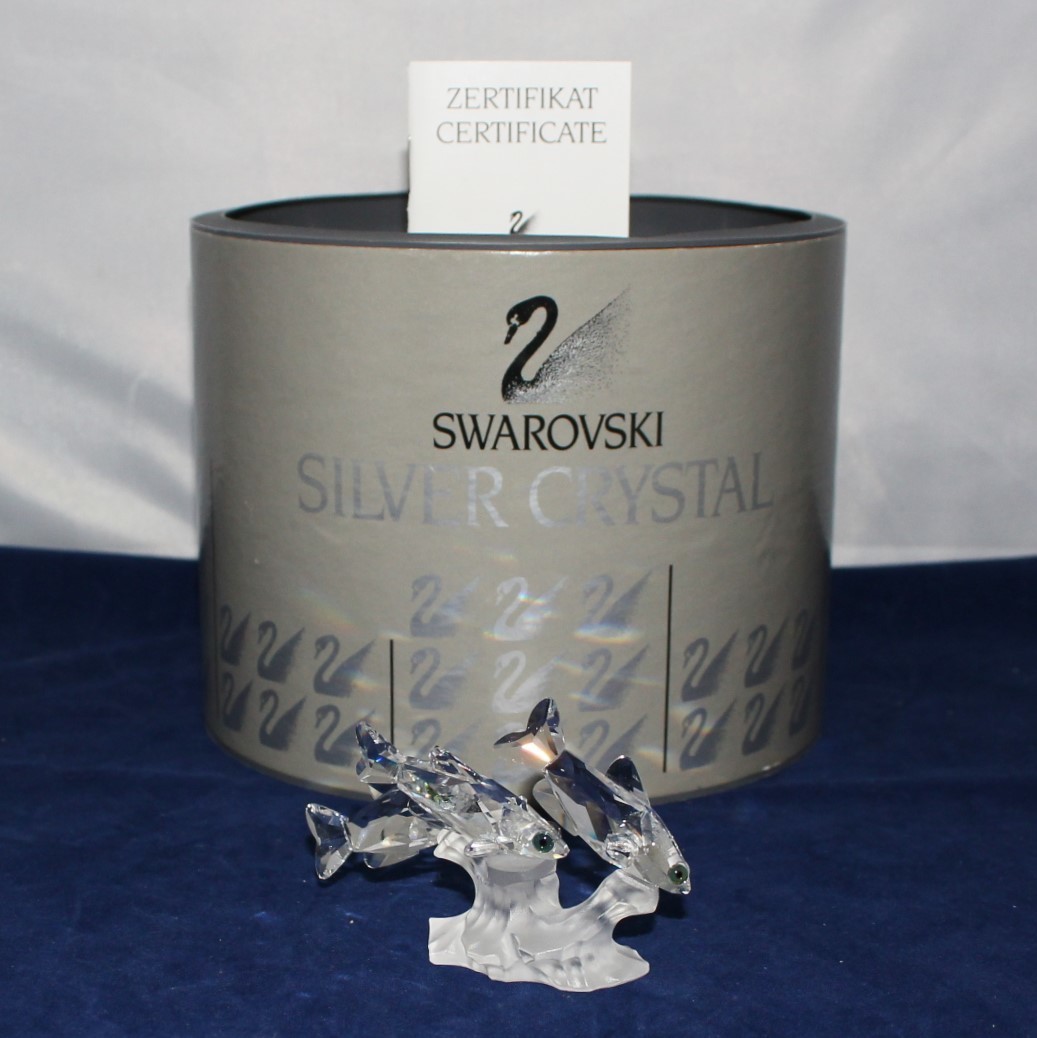 Swarovski Crystal Three South Sea Fish Figurine 7644057000 w/ Cert. & Box