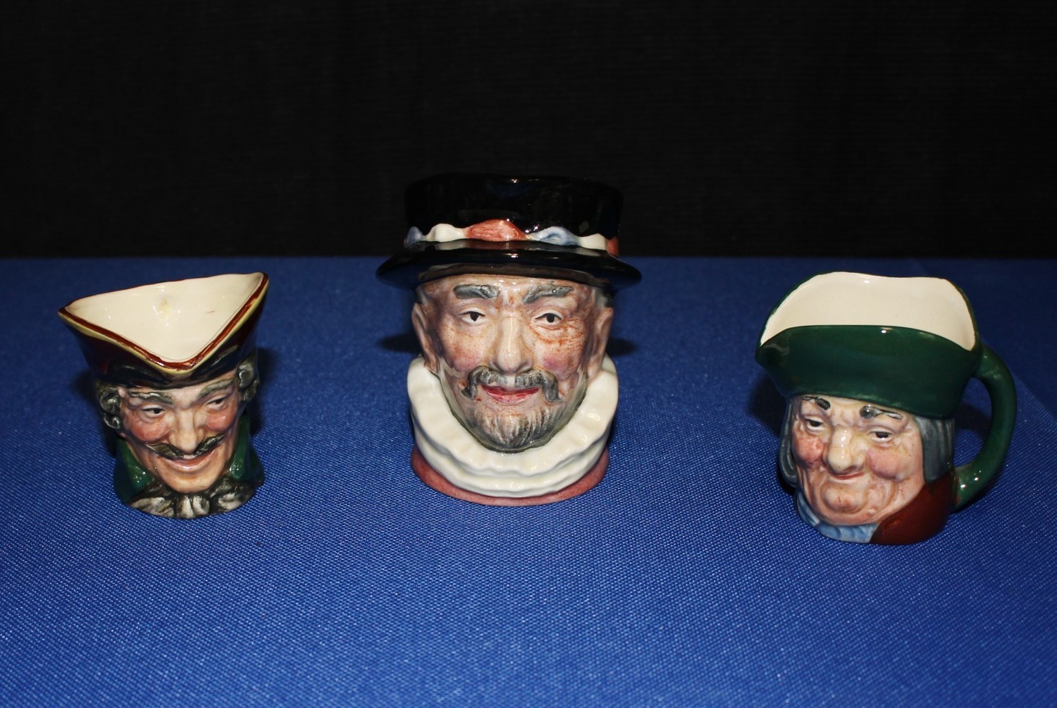 Set of 3 Royal Doulton Toby Character (Turpin, Philpots, Beefeater) Mini Mugs