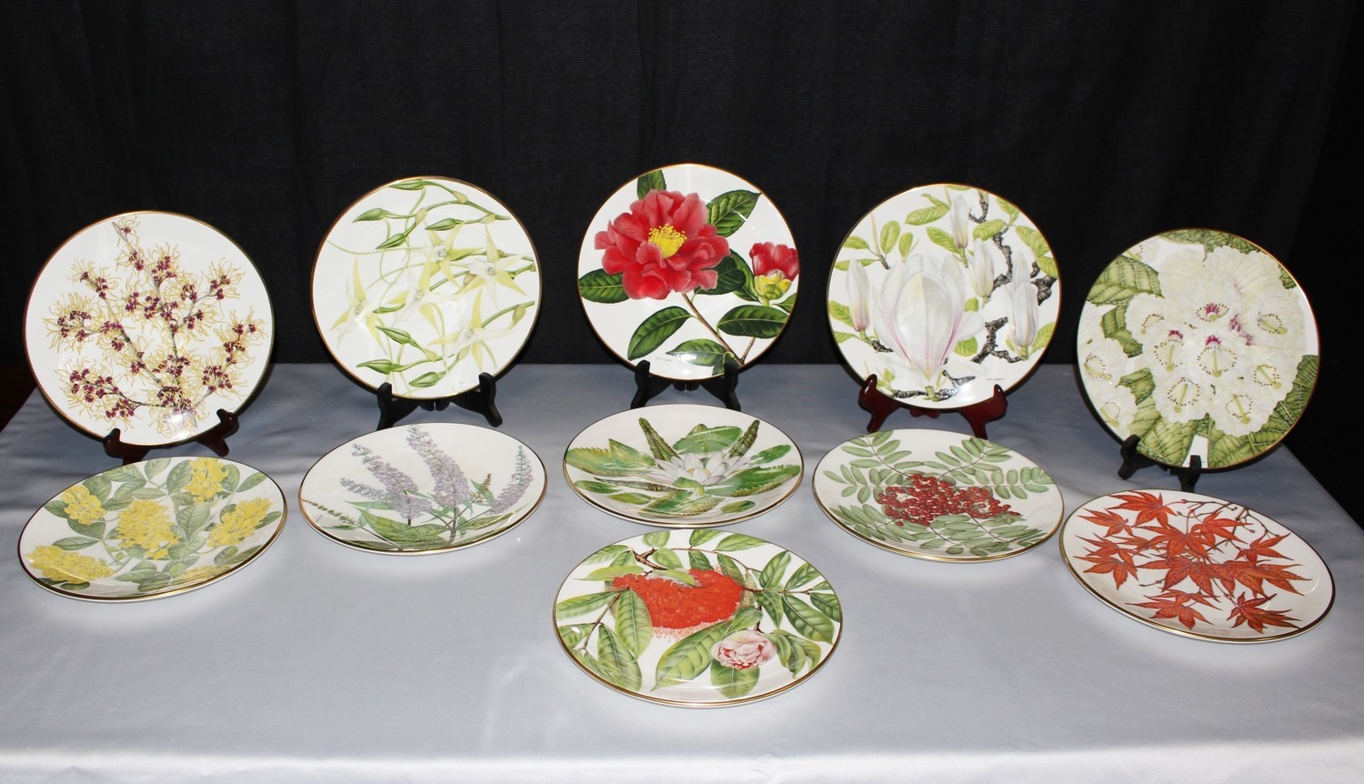 Set of 11 Danbury Joanna Langhorne Royal Botanic Gardens Collectors Plates