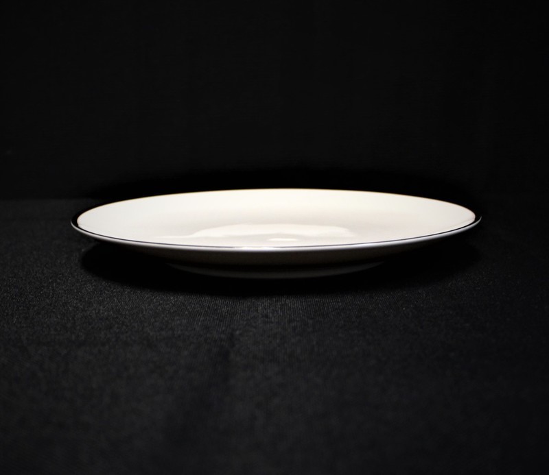 Noritake IVONNE Coupe 8.25” Salad Plate Ivory China Platinum Trim 7522 - Multiple Available