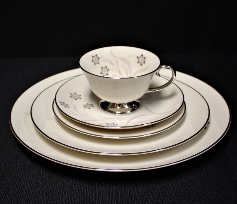 Flintridge STARFLOWER 5-Piece Platinum Trim Place Setting, Multiple Available