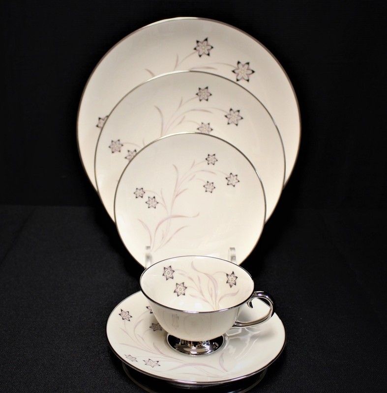 Flintridge STARFLOWER 5-Piece Platinum Trim Place Setting, Multiple Available