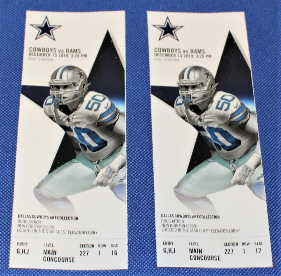 Dallas Cowboys vs Houston Texans Game Tickets Sec. 227