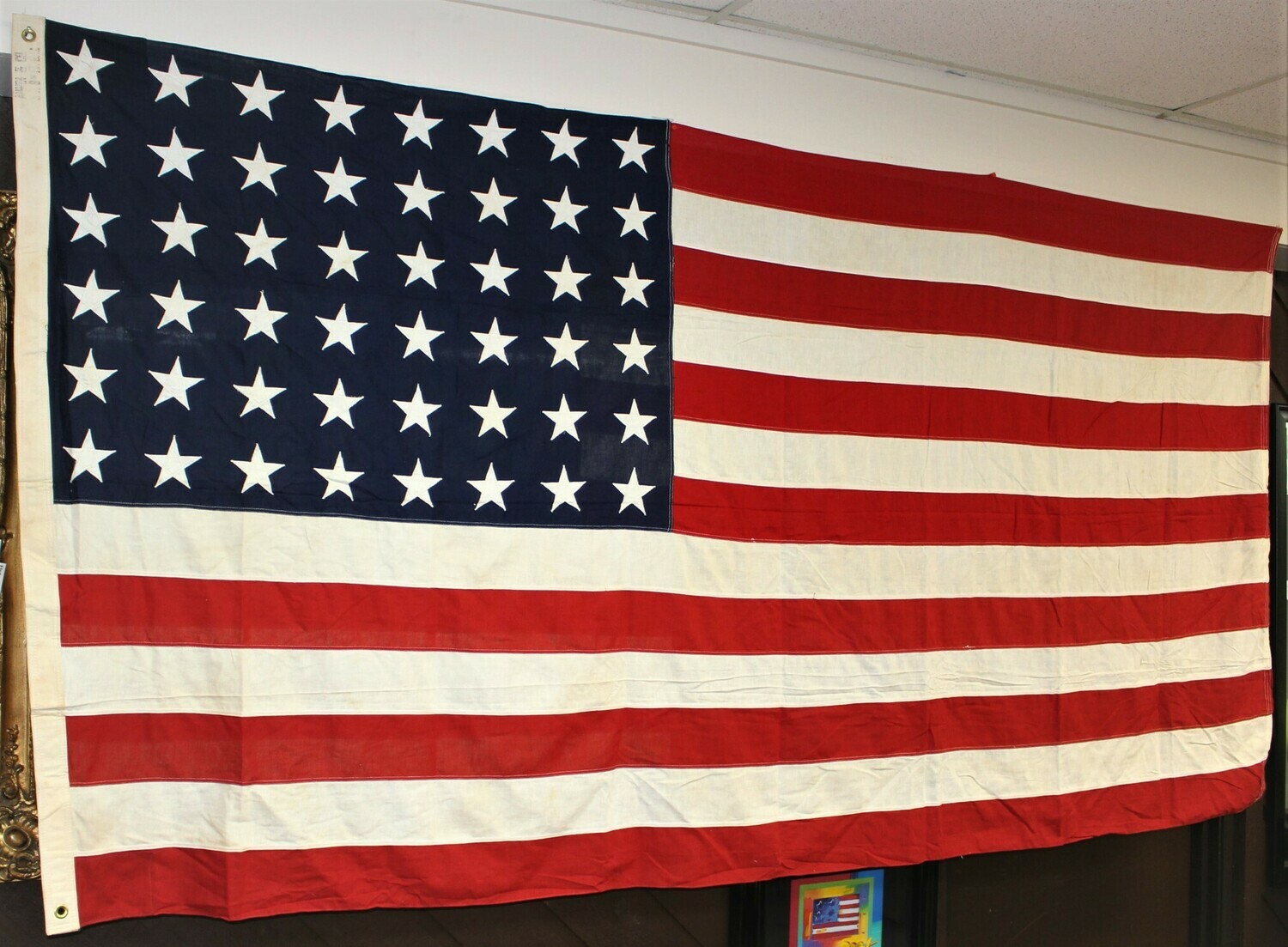 Annin & Co US Vintage WW2 Era 48 Sewn Stars & Stripes 5 x 9.5 Feet American Flag